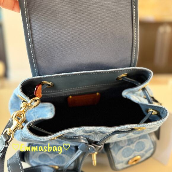 Coach Hadley Backpack In Signature Denim CDB95 denim/Gold/Indigo main image 11